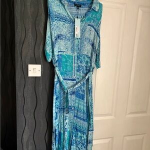 Blue Patterned Women's Dress